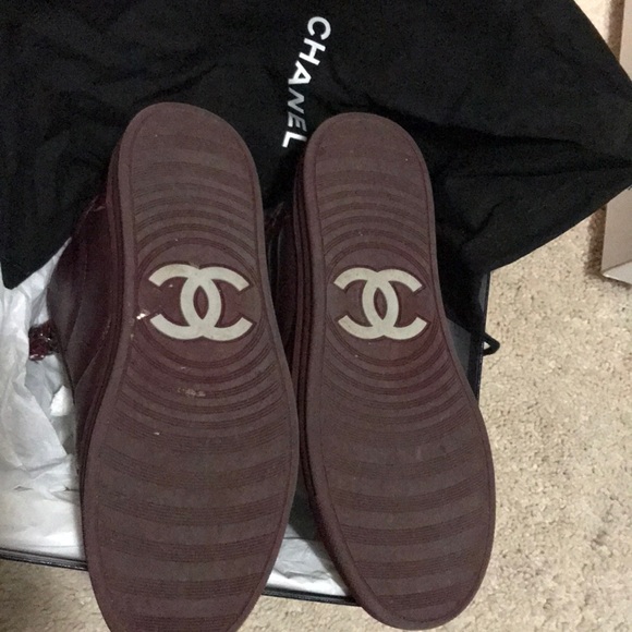 Chanel burgundy tweed CC logo 2x Zip chain - Picture 3 of 7